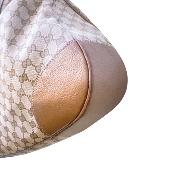 Gucci GG Canvas & Leather Hobo Bag Beige/Brown M - Picture 4 of 14